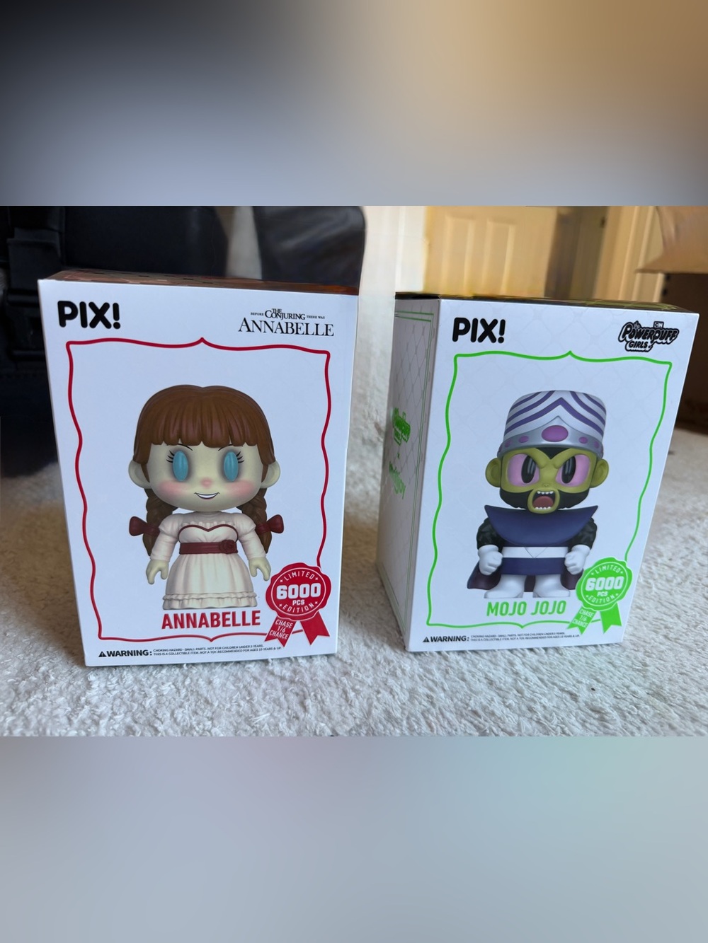 Pixi Annabelle & Mojo Jojo Twin Collector Figures - White, Brown & Green